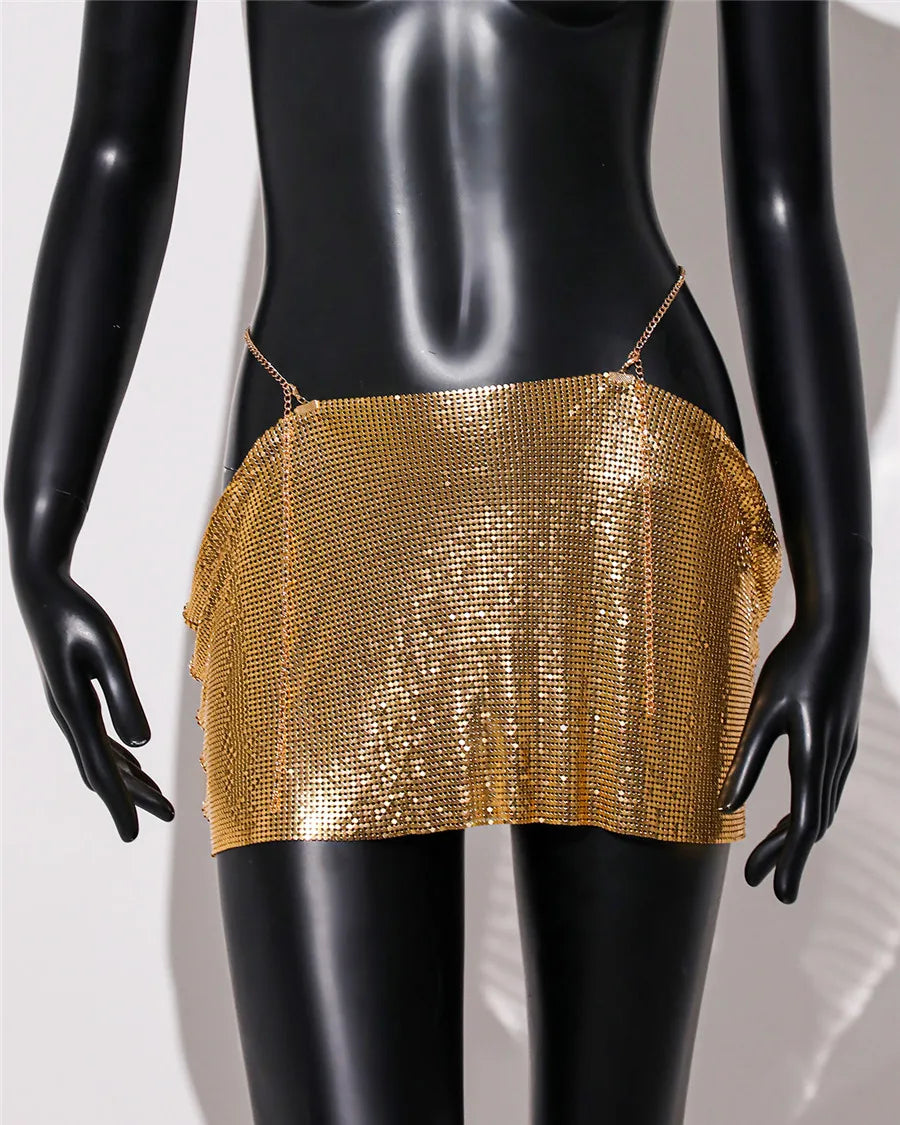 Variant image for Dam Minirock Avslappnad Stil Paljetter Polyester Elastan-2