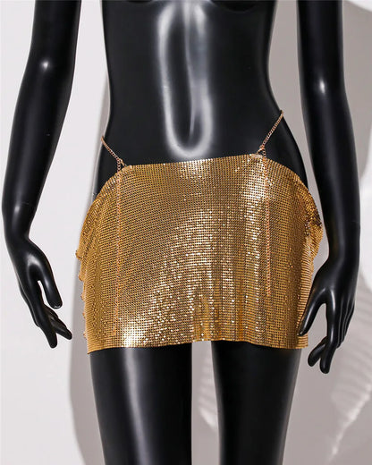 Variant image for Dam Minirock Avslappnad Stil Paljetter Polyester Elastan-2