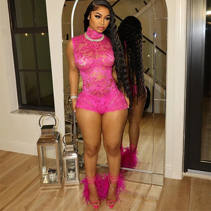 Dam Jumpsuit Ärmlös Klubb Polyester-2