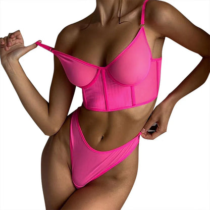 Dam BH Set Djurmönster Polyester Spandex-3