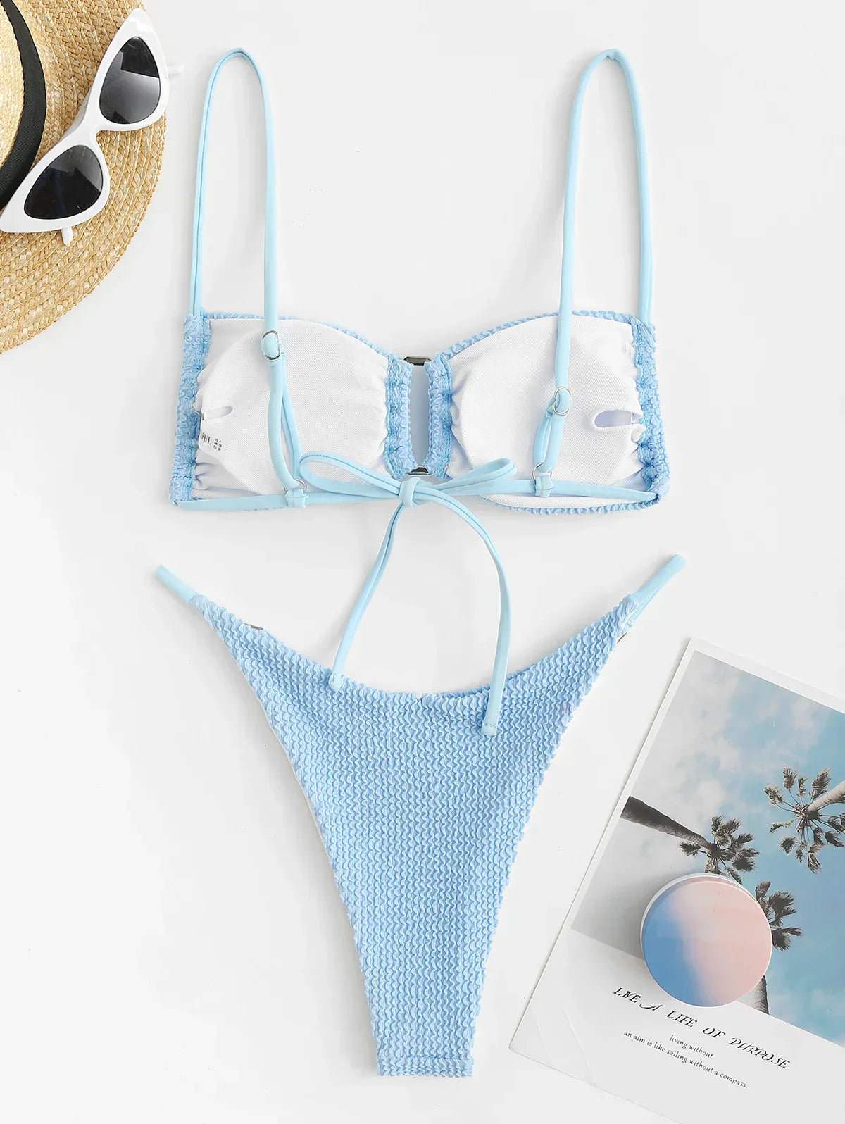 Dam Rektangulär Ring Crinkle Design Metall 2