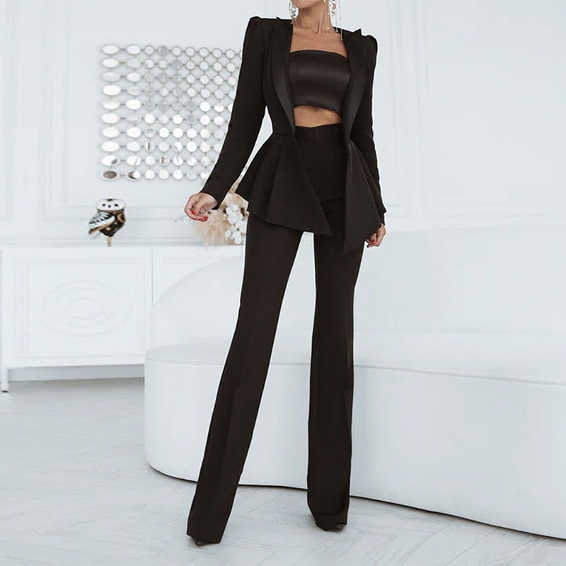 Variant image for Dam Blazer Set Hög Midja Polyester Elegant Design-5