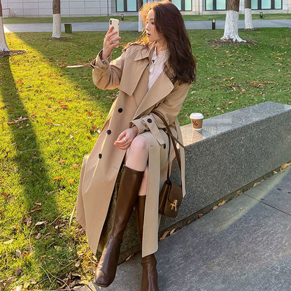Elegant Dam Dike Kappa i Kaki Polyester – Tidlös Design och Komfortabel Passform, Finns i Storlek S-XL 3