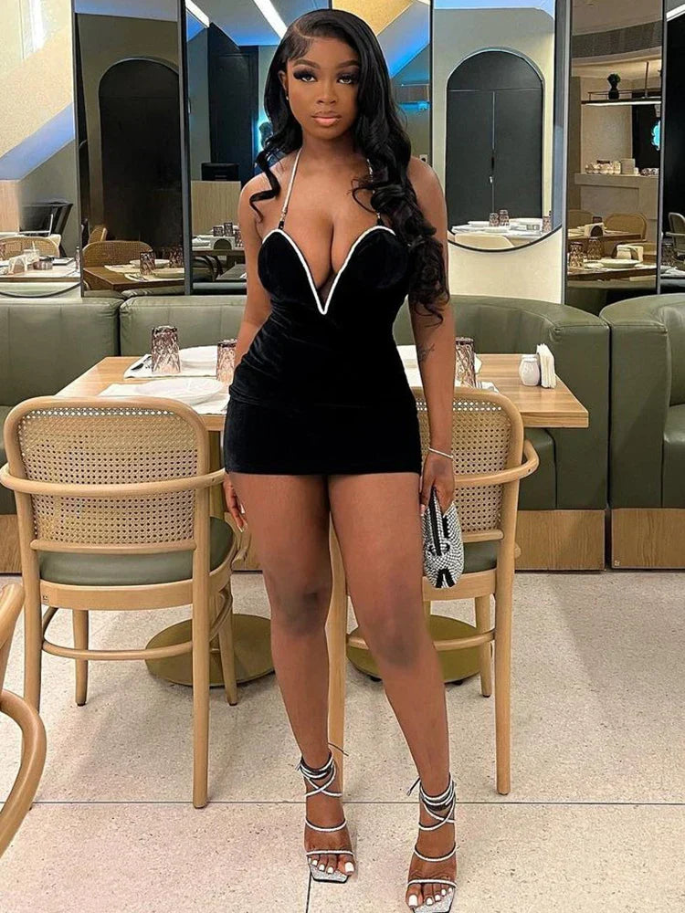 Dam Miniklänning Ärmlös Glittrig Polyester Spandex-3