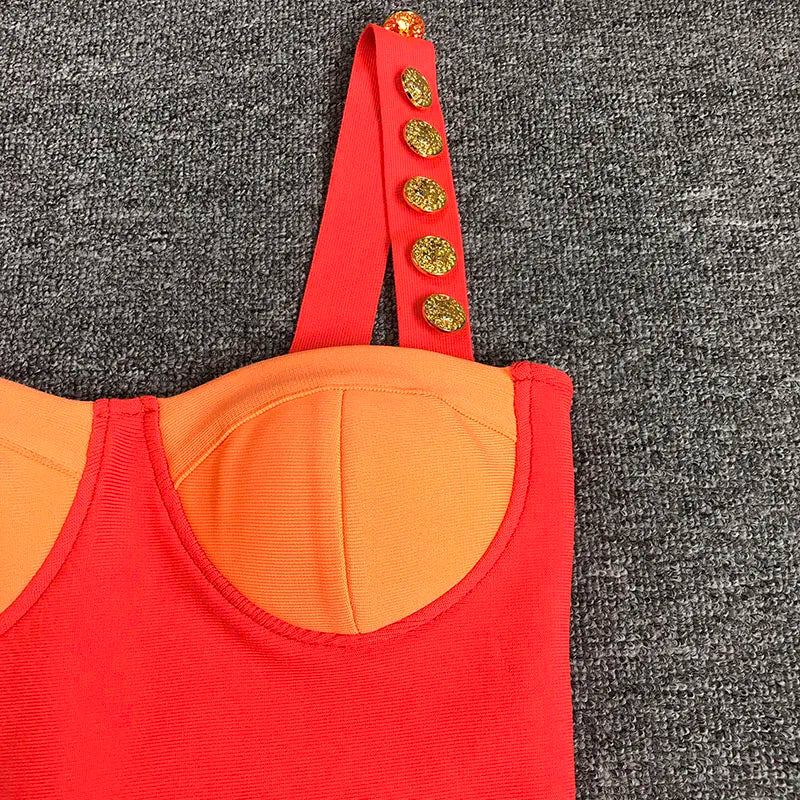 Dam MIDI Klänning med Knappdetalj Polyester för Festliga Tillfällen-4