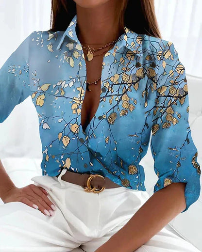 Dam Blus Elegant Linne Tidlös Design 100% Linne-3