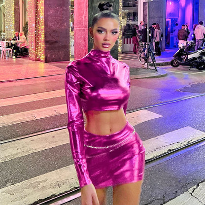 Dam Rock Set Syntetiskt Läder Lång Figurativ Passform-2