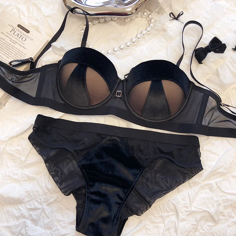 Variant image for Dam BH-uppsättning i Spandex och Syntetiskt Läder med Lapptäcksdesign-25