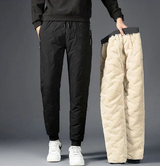 Vinter Herrbyxor Fleecefodrade Vindtäta i Avslappnad Passform – 100% Polyester 1