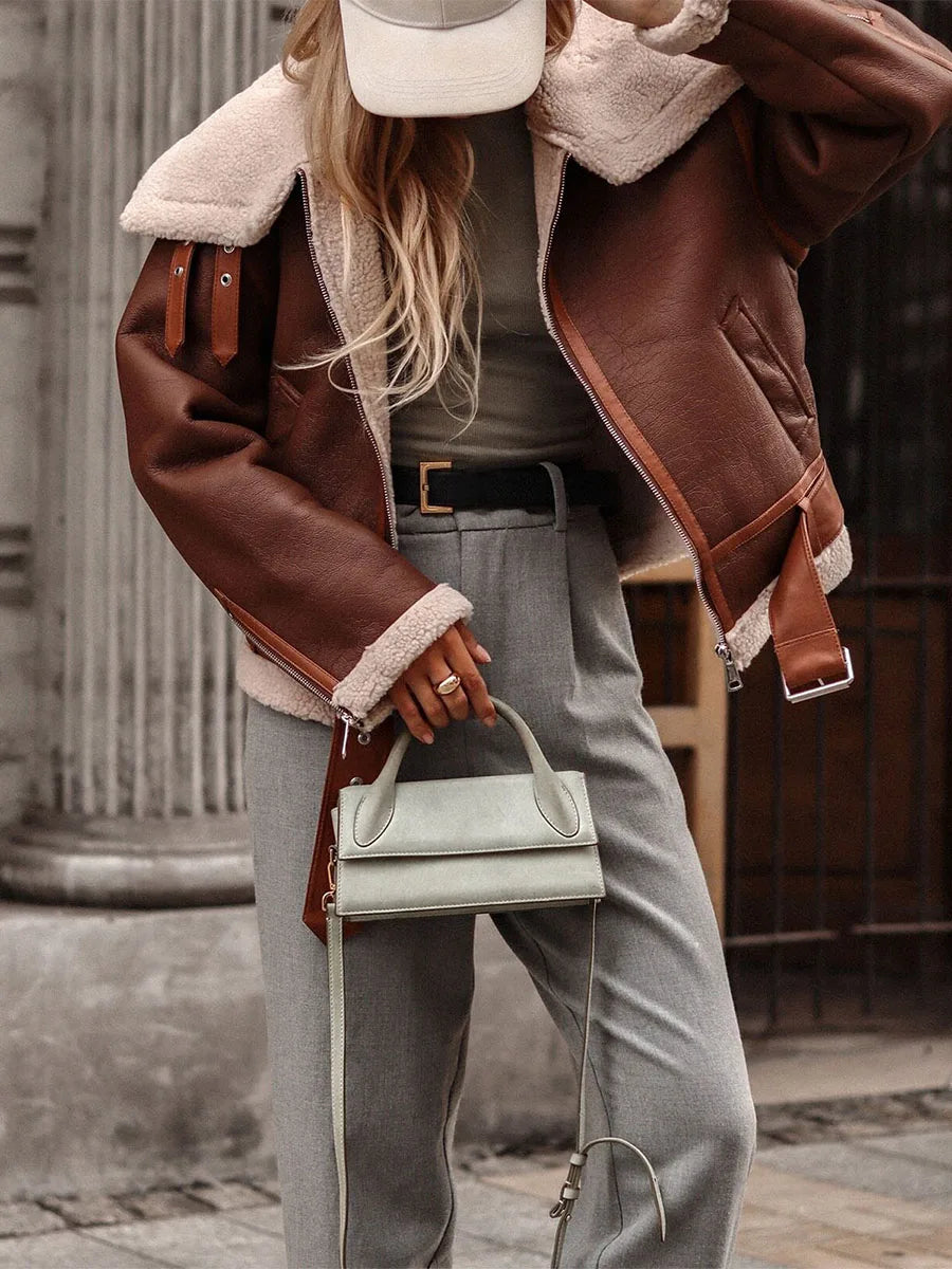 Damjacka Klassisk Pilotstil Syntetiskt Läder-2