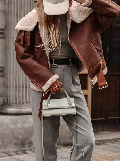 Damjacka Klassisk Pilotstil Syntetiskt Läder-2