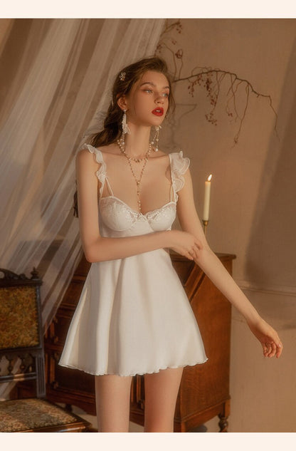 Kvinnors Nattklänning Ärmlös V-hals Polyester-5