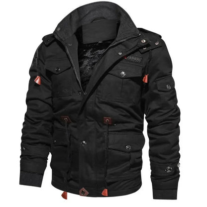 Herrjacka Vinter Militärstil i Robust Polyester-3