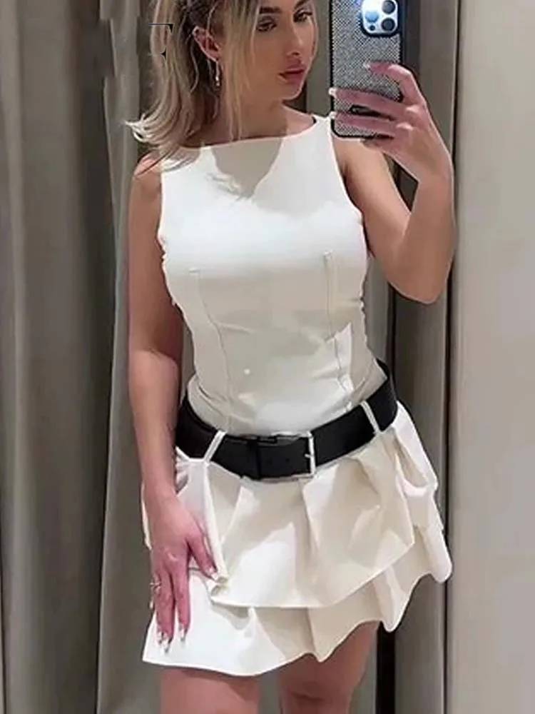 Dam Miniklänning Blommig Polyester Kolumnform O-halsringning-3