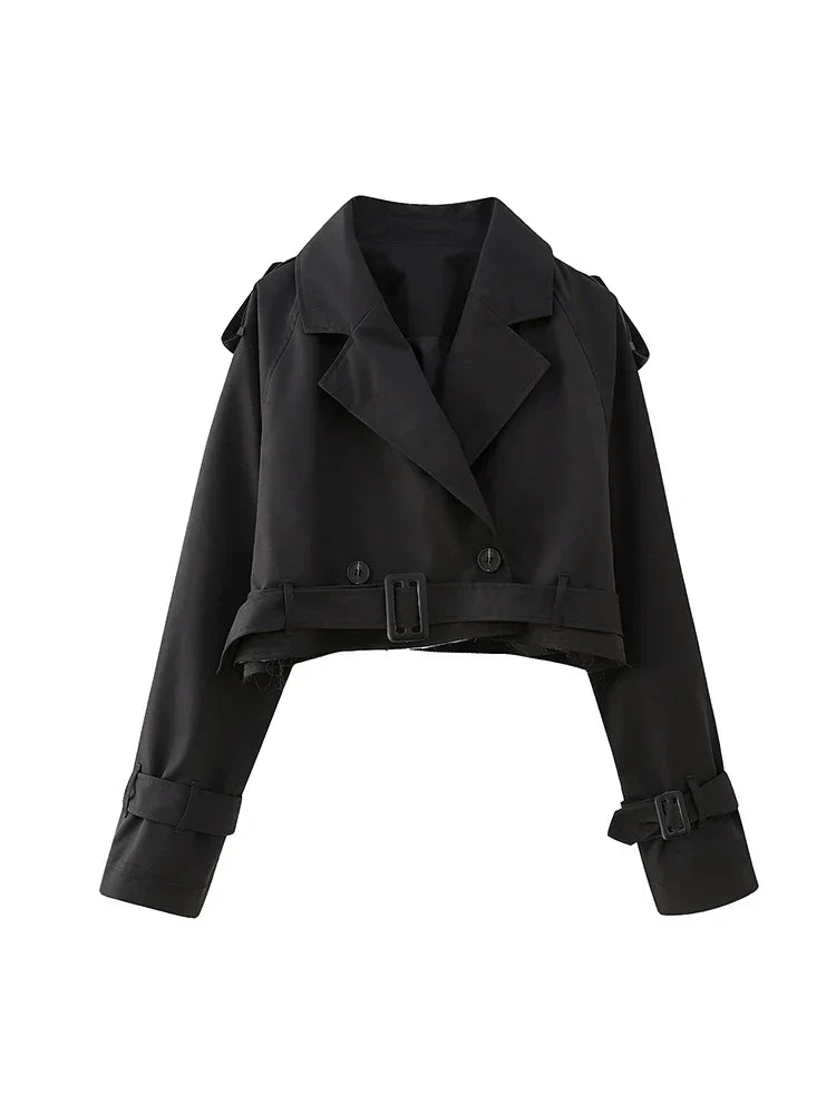 Variant image for Kvinnor Trenchjacka Vintage Långärmad Polyester-9