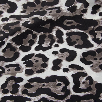 Dam Breda Byxor Leopardmönster Lätt Tyg-6