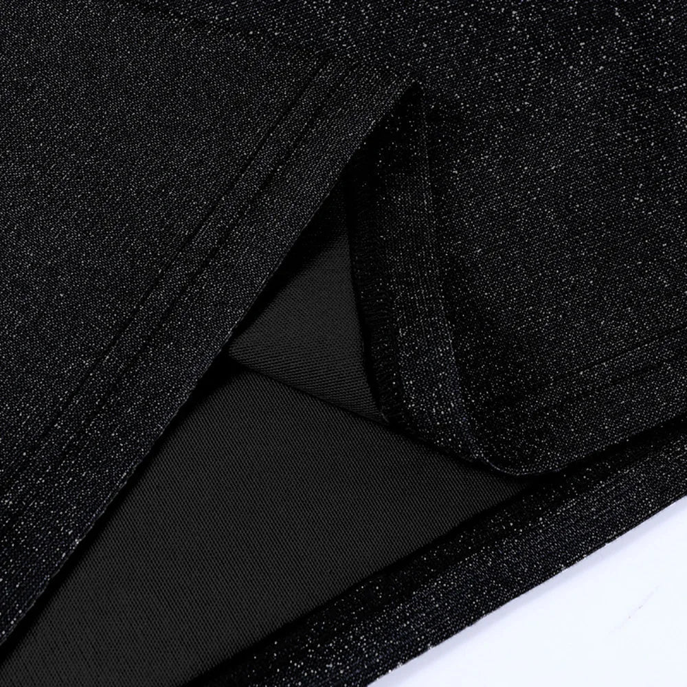 Kvinnors Glittrig Miniklänning Spaghettiband Polyester-6