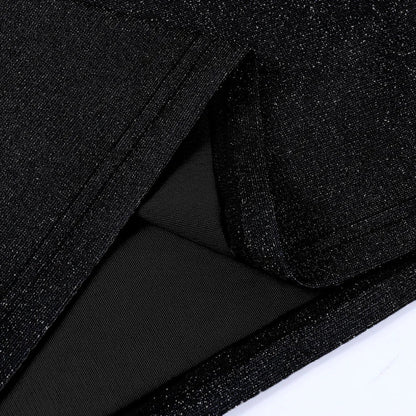 Kvinnors Glittrig Miniklänning Spaghettiband Polyester-6