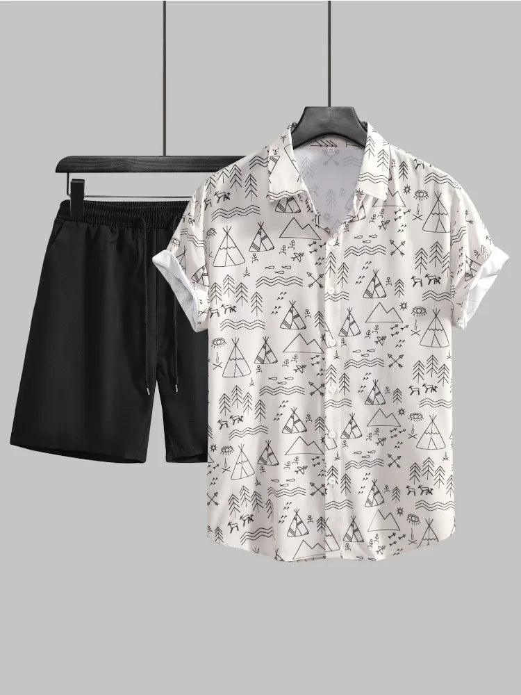 Variant image for Tvådelat Set Dam Geometrisk Tryck Polyester Normal Passform-7