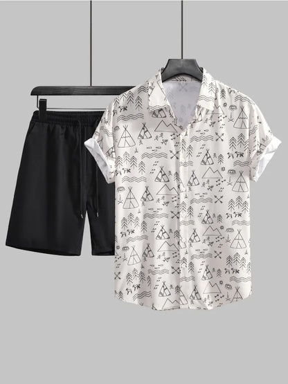 Variant image for Tvådelat Set Dam Geometrisk Tryck Polyester Normal Passform-7