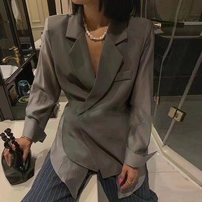 Variant image for Dam Blazer Lång Ärmar Tidlös Bomull-2