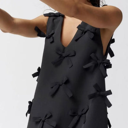 Ärmlös Ruffle Klänning Dam med Djup V-ringning – Perfekt Sommarklänning för Fest och Nyår 4