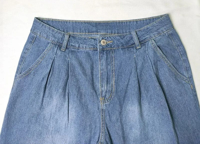 Dam Jeans Med Hög Midja Retro i Högkvalitativ Denim-4