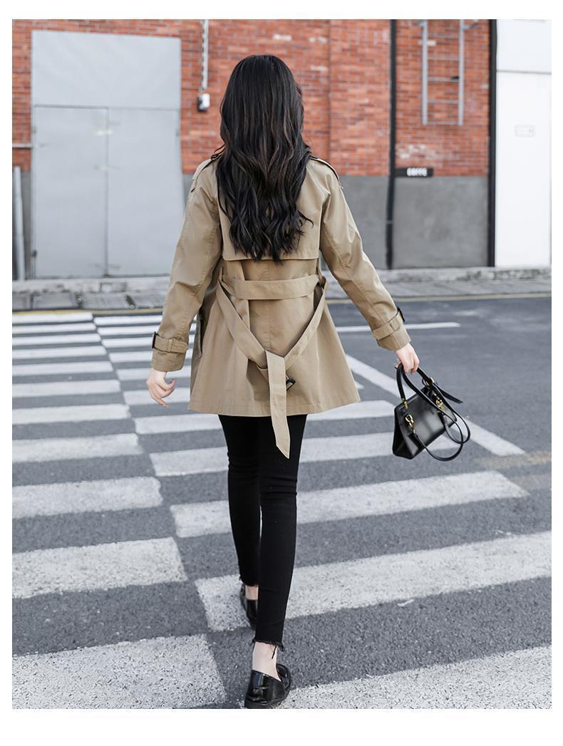 Klassisk Vindjacka Dam i Koreansk Stil – Hållbart Material, Normal Passform – Perfekt för Vår och Höst 5