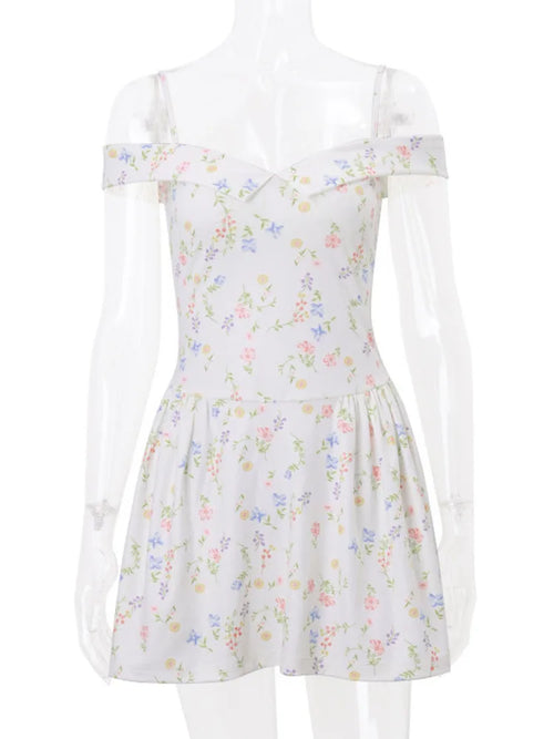 Dam Miniklänning A-linje V-hals Polyester med Öppen Rygg-1