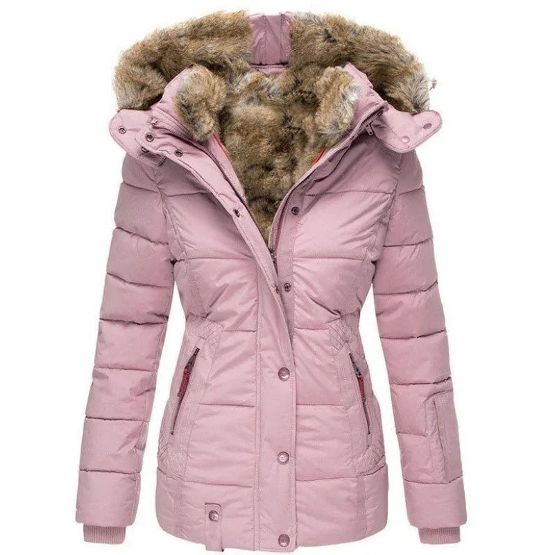 Dam Vinterparkas med Huva och Knappar i Högkvalitativ Polyester 11