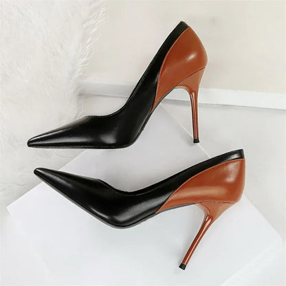 Dam Stiletto Klackar Spetsig PU-6