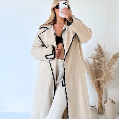 Dam Kappa Elegant Polyester Varm och Luftig-2