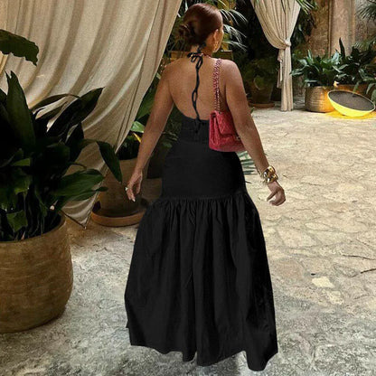 Dam Rock Set Monokrom Polyester Ryggfri V-hals-3