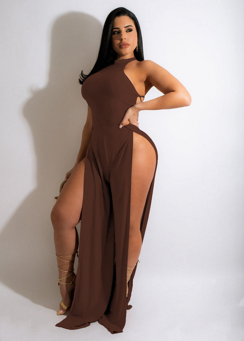 Variant image for Dam Jumpsuit Bred Ben Utskuren Ärmlös Spandex-4