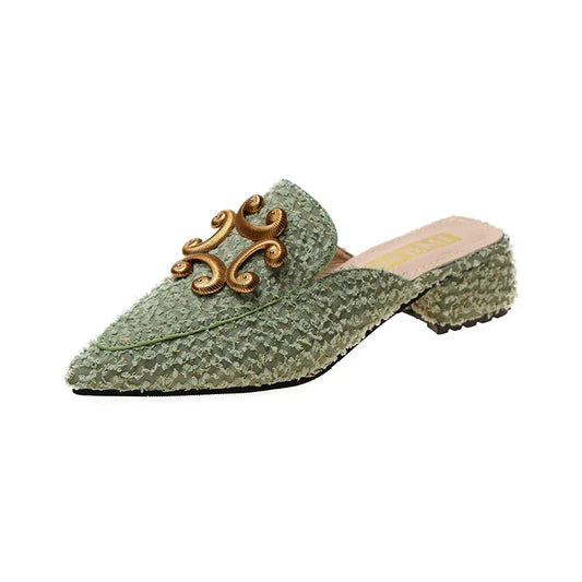 Dam Mules Skor Mjukt PU Material med Gummisula för Komfort och Elegans-1