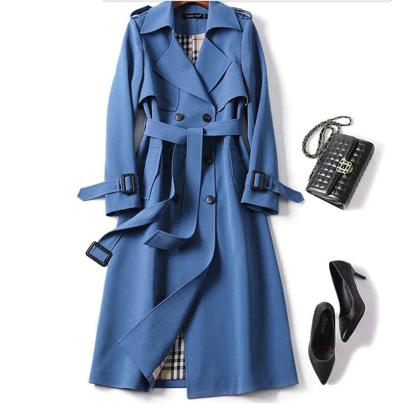 Dam Trenchcoat Modern Design Högkvalitativ Polyester och Bomull 10