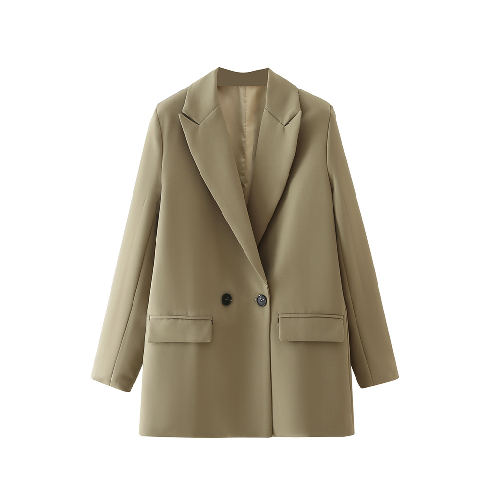 Dam Blazer Stickad Elegant 100% Akryl Tidlös Design 5