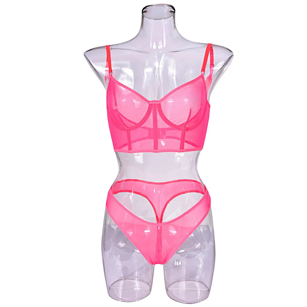 Dam BH Set Djurmönster Polyester Spandex-6