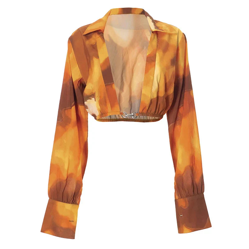 Festtoppar Dam Crop Top med Milda Ärmar i Polyester och Spandex 1