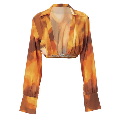 Festtoppar Dam Crop Top med Milda Ärmar i Polyester och Spandex 7