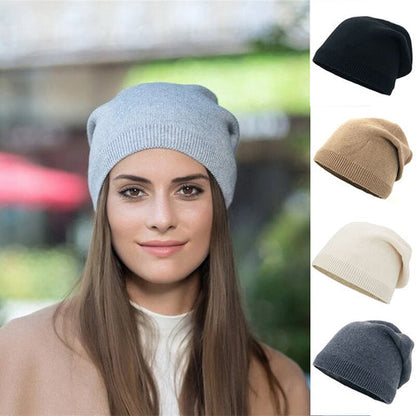 Kvinnors Stickad Hatt Mjuk Akryl Design-1