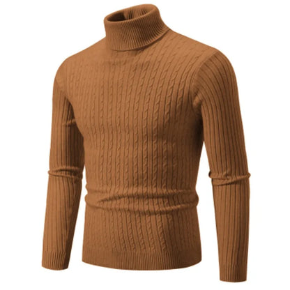 Stickad Dam Tröja Turtleneck Mjuk Tygblandning-5