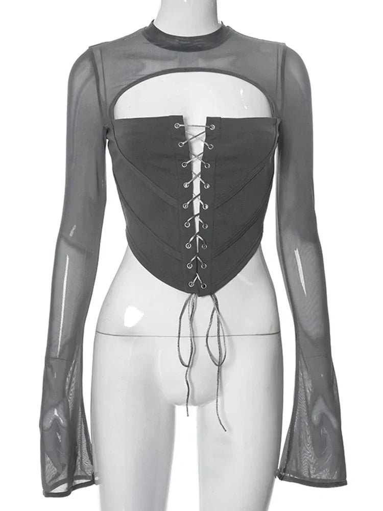 Dam Bustier Kort Bandage Design Bomull Polyester-1