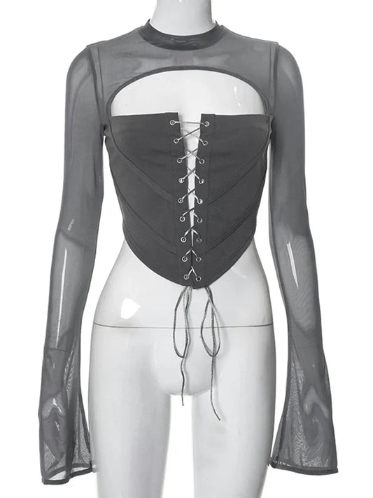 Dam Bustier Kort Bandage Design Bomull Polyester-1