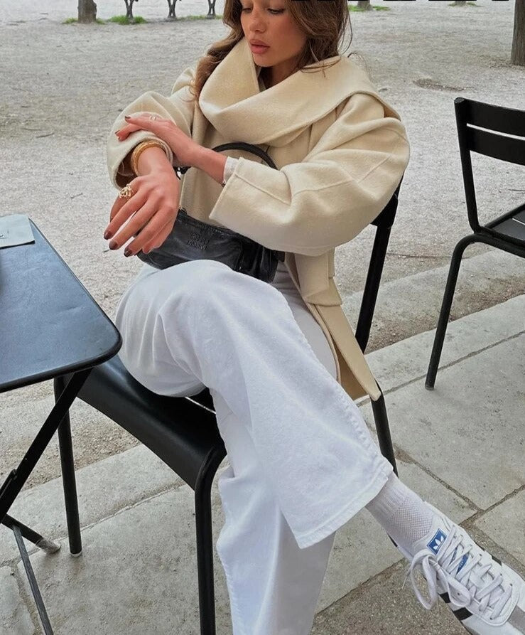 Dam Vinterrock Klassisk Avslappnad Design Mjuk Tygblandning-2