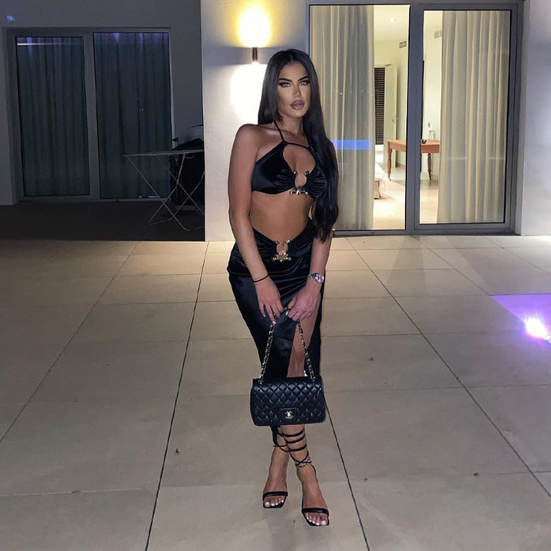 Damklänning Midirock Figurnära Spandex och Polyester-4