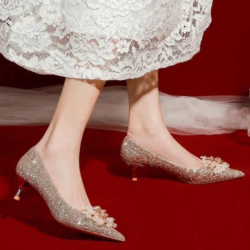 Dam Pumps Avsmalnande Design Hög Klack PU-3