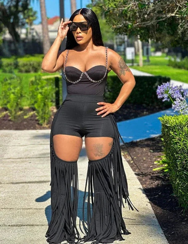 Variant image for Dam Byxor Hög Midja Monokrom Design med Resår i Midjan Snygga Byxor-1