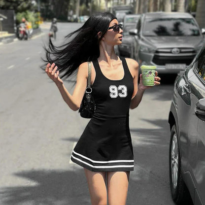 Dam Miniklänning A-line Fyrkantig Halsringning Polyester Spandex-4