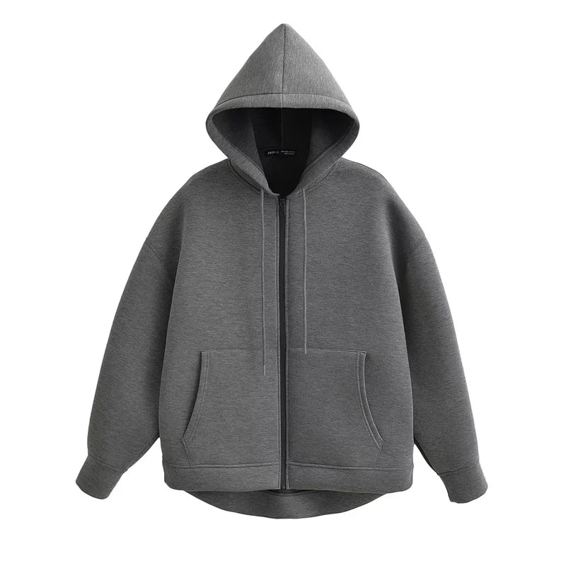 Variant image for Hoodie Dam Oversized Mjuk Fleece med Dubbelväska-5